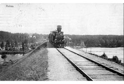 Каменногорск. Поезд на мосту через реку Вуокса, 1910-е годы