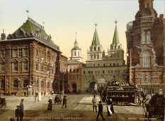 Москва. Воскресенские (Иверские) ворота, вход на Красную площадь, около 1890