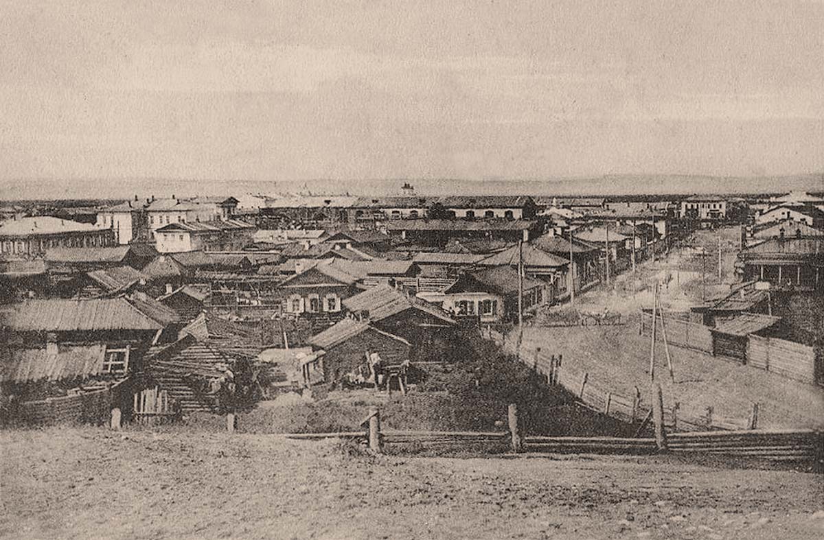 Улан-Удэ (Верхнеудинск). Базарная улица, вид с горы, 1909 год