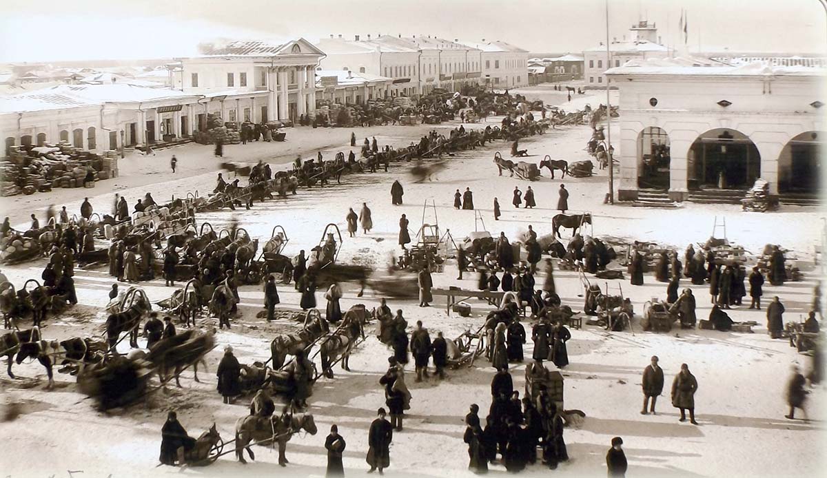 Улан-Удэ (Верхнеудинск). Гостиные ряды, южная сторона, 1909 год