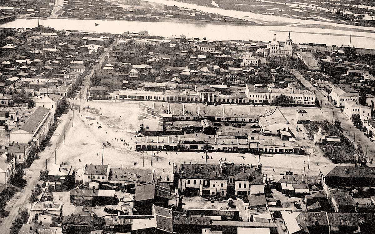 Улан-Удэ (Верхнеудинск). Вид центра города с самолета, 1934 год