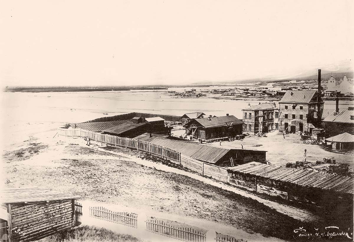 Улан-Удэ (Верхнеудинск). Вид на реку Селенгу и город из Зауды, 1909 год