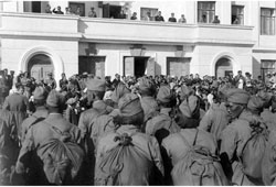 Кызыл. Проводы первых тувинских добровольцев на фронт, 1944 год
