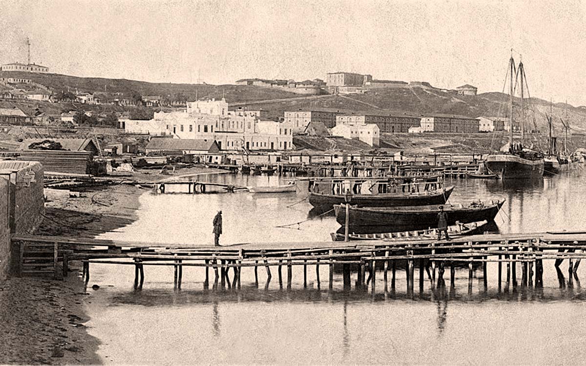 Махачкала. Пристань, вид на железнодорожный вокзал, 1900 год