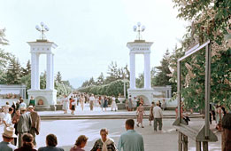 Нальчик. Вход в Центральный парк имени Сталина, 50-е годы