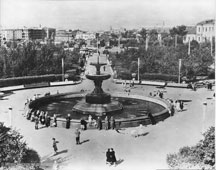 Омск. Вид на фонтан, 1967 год