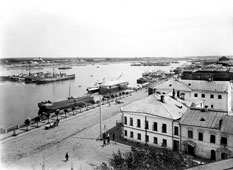 Рыбинск. Панорама города и реки Волга
