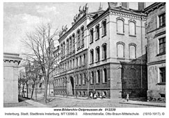 Черняховск. Средняя школа Отто Брауна, 1910-1917 годы
