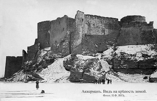 Bilhorod-Dnistrovskyi. View of the fortress in winter